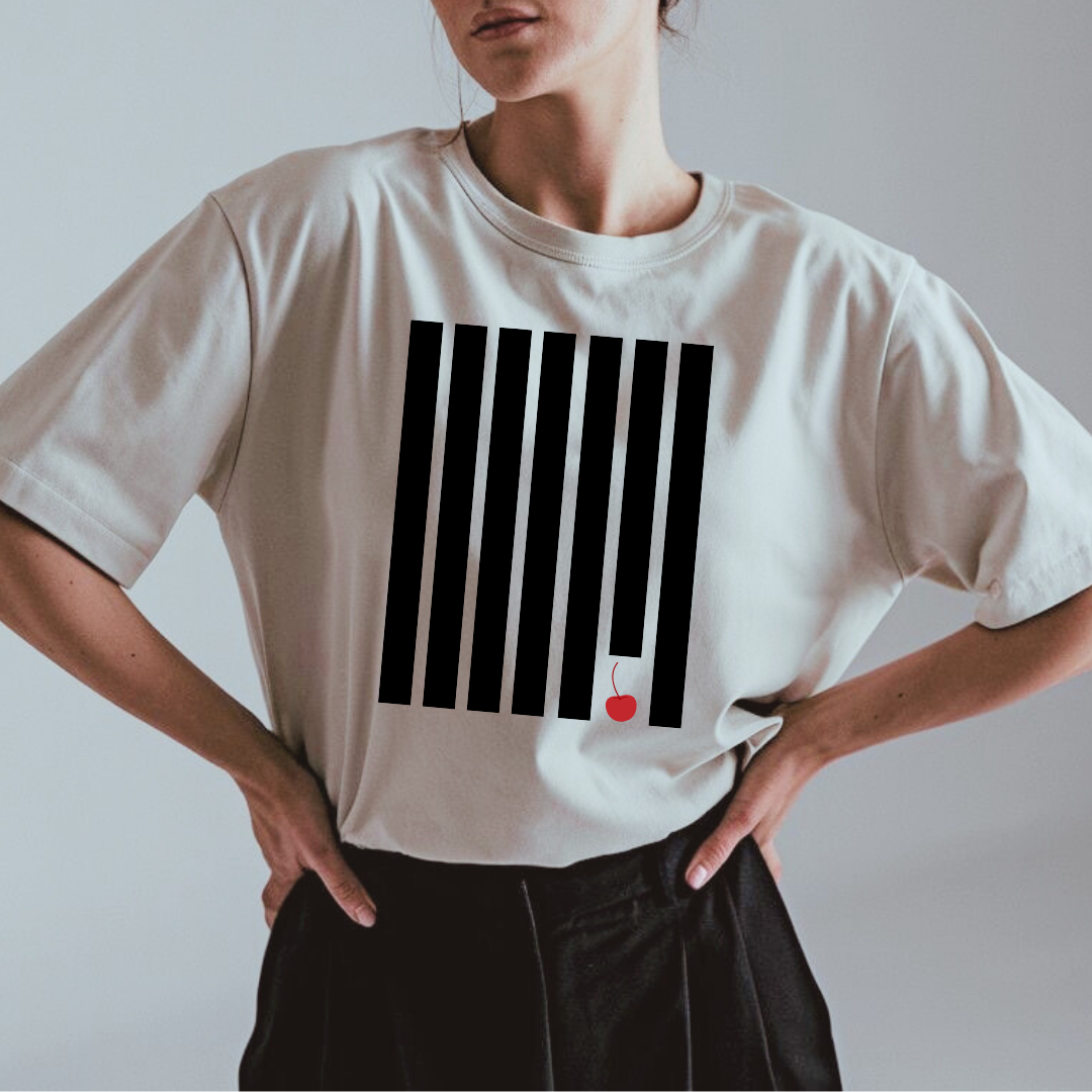 A NEW COLLECTION / Cherry Bars Short Sleeve - White